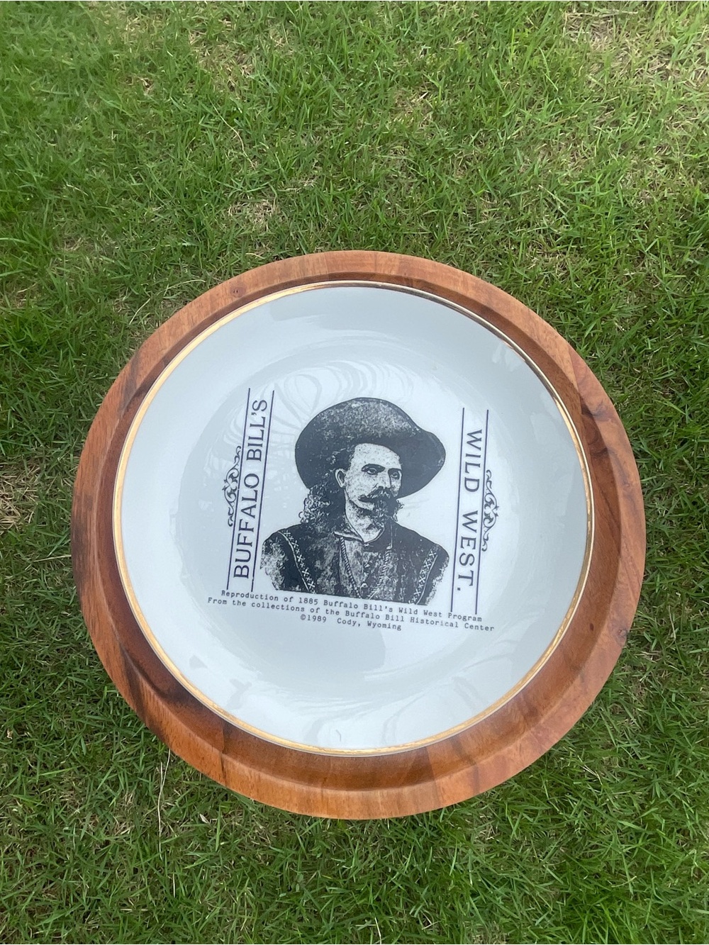 Buffalo Bill Wild West Decorative Ceramic Bowl with Wood Rim